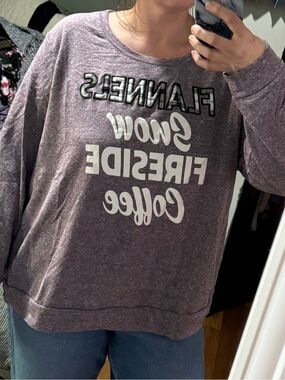 Holiday Time Purple Scoop Neck Graphic Sweatshirt